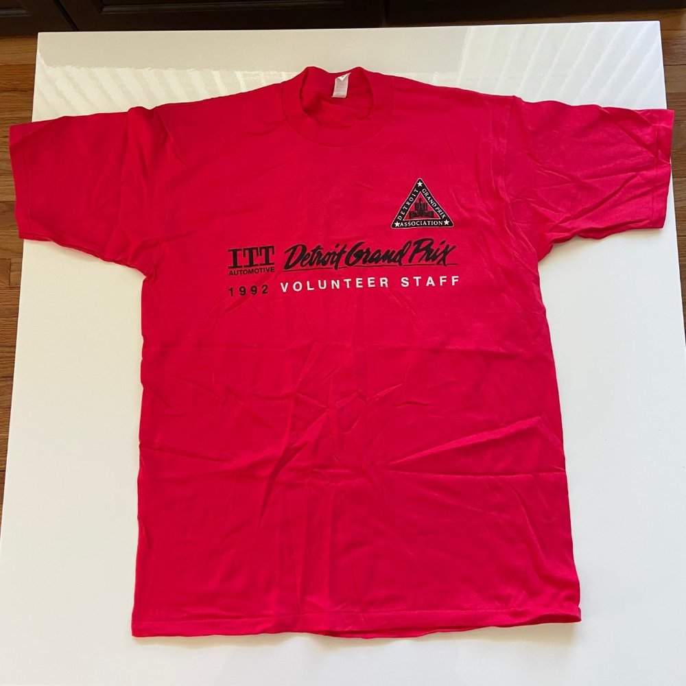 Vintage 1992 Detroit Grand Prix T-Shirt Mens 2XL Red IndyCar Racing 90s USA Tee